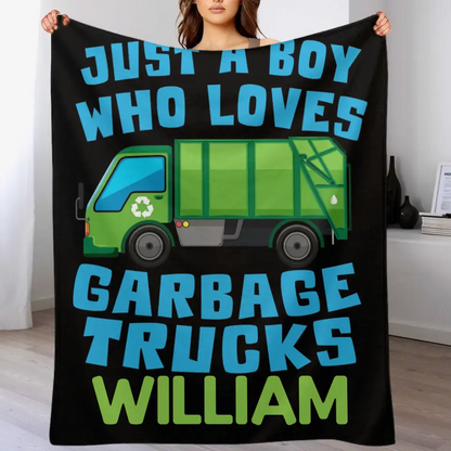 Monster Trucks Cars Motorcycles Collection - Customized Kids Name Blanket