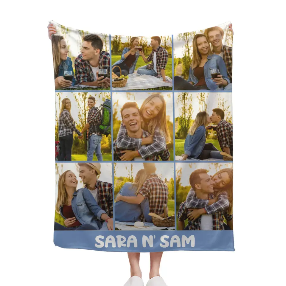 Free shipping✈️Personalized Photo Blanket with Text, Anniversary Gift Blanket, Gift for Her