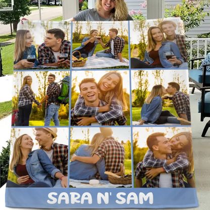 Free shipping✈️Personalized Photo Blanket with Text, Anniversary Gift Blanket, Gift for Her