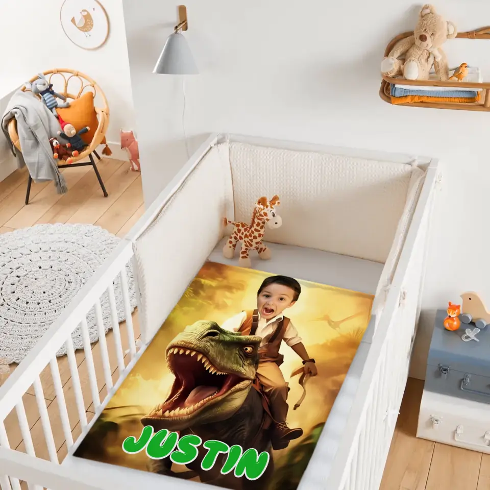 Custom Blankets PersonalizedPaw Boy Ride Dinosaur Blankets