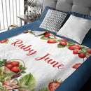 Strawberry Name Customized Blanket Gift for Girls