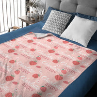 Strawberry Name Customized Blanket Gift for Girls