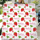 Strawberry Name Customized Blanket Gift for Girls
