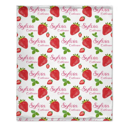 Strawberry Name Customized Blanket Gift for Girls