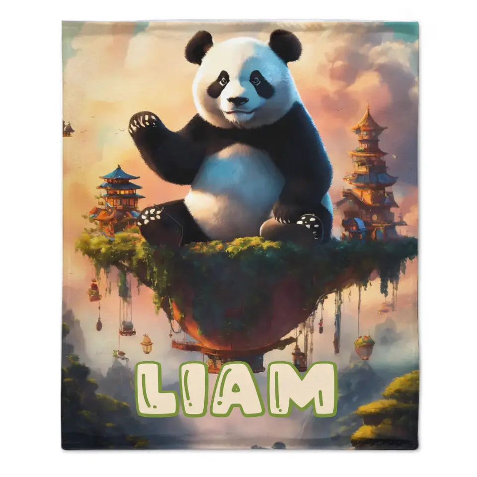 Free Shipping✈️Personalized Cute Panda Custom Name Blanket, Birthday Gifts for Kids, Babies and Toddlers