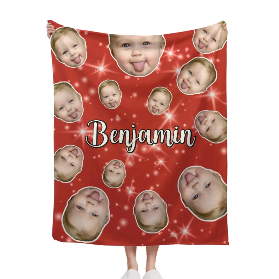 Free Shipping✈️Face Blanket, Personalized Blanket with Photo, Blanket with Baby Pet Human Face