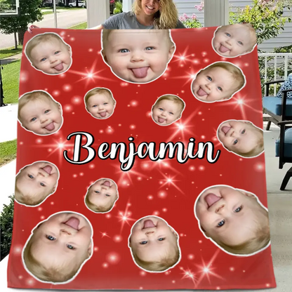 Free Shipping✈️Face Blanket, Personalized Blanket with Photo, Blanket with Baby Pet Human Face