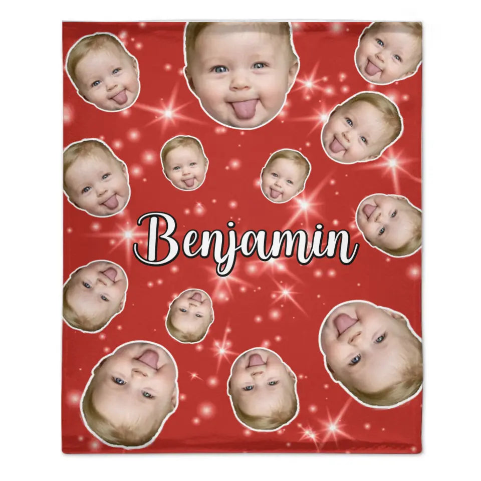 Free Shipping✈️Face Blanket, Personalized Blanket with Photo, Blanket with Baby Pet Human Face