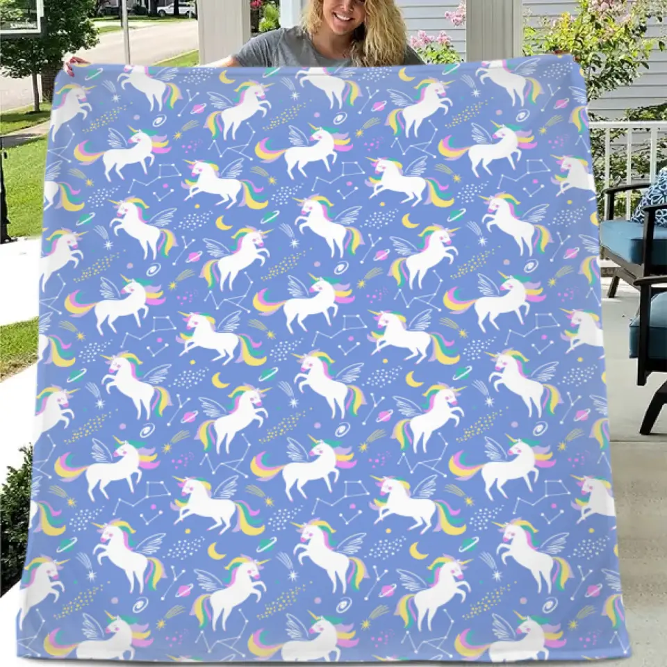 Free Shipping✈️Personalized Unicorn Crab Shell Gift Blanket