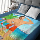 Muscle Body Face Custom Blanket, Mr. Bodybuilder Personalized Blanket