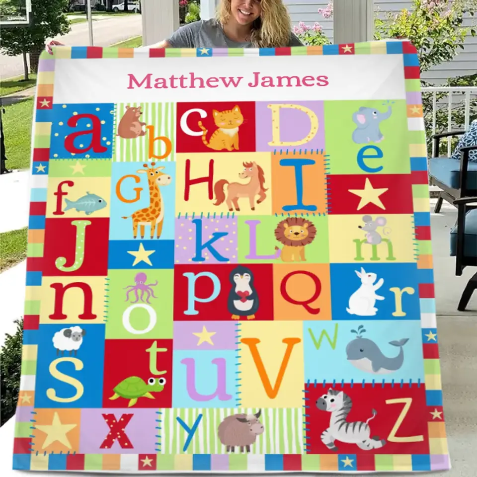 Free Shipping✈️Baby Name Customized Alphabet Blanket Gifts for Kids