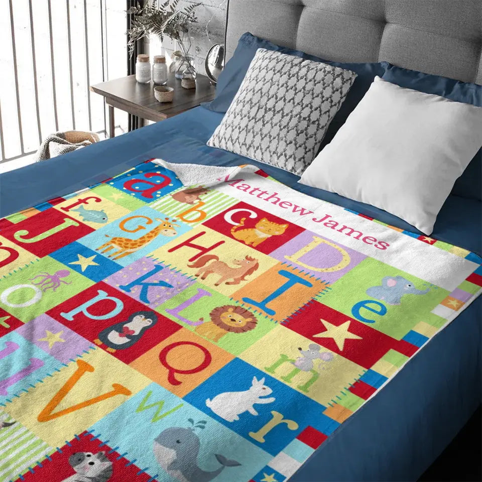 Free Shipping✈️Baby Name Customized Alphabet Blanket Gifts for Kids