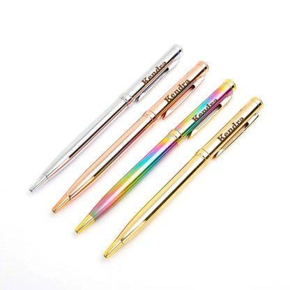 Gradient Rainbow Metal Ballpoint Pen, Custom Name, Refillable Twist-Open Ballpoint Pen