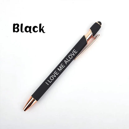 Personalized Push-Type Metal Ballpoint Pen - Writing Soft Touch Stylus