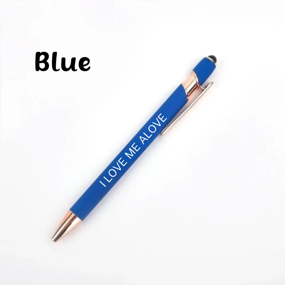 Personalized Push-Type Metal Ballpoint Pen - Writing Soft Touch Stylus