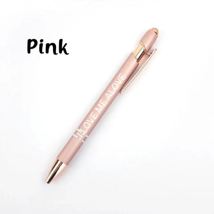 Personalized Push-Type Metal Ballpoint Pen - Writing Soft Touch Stylus