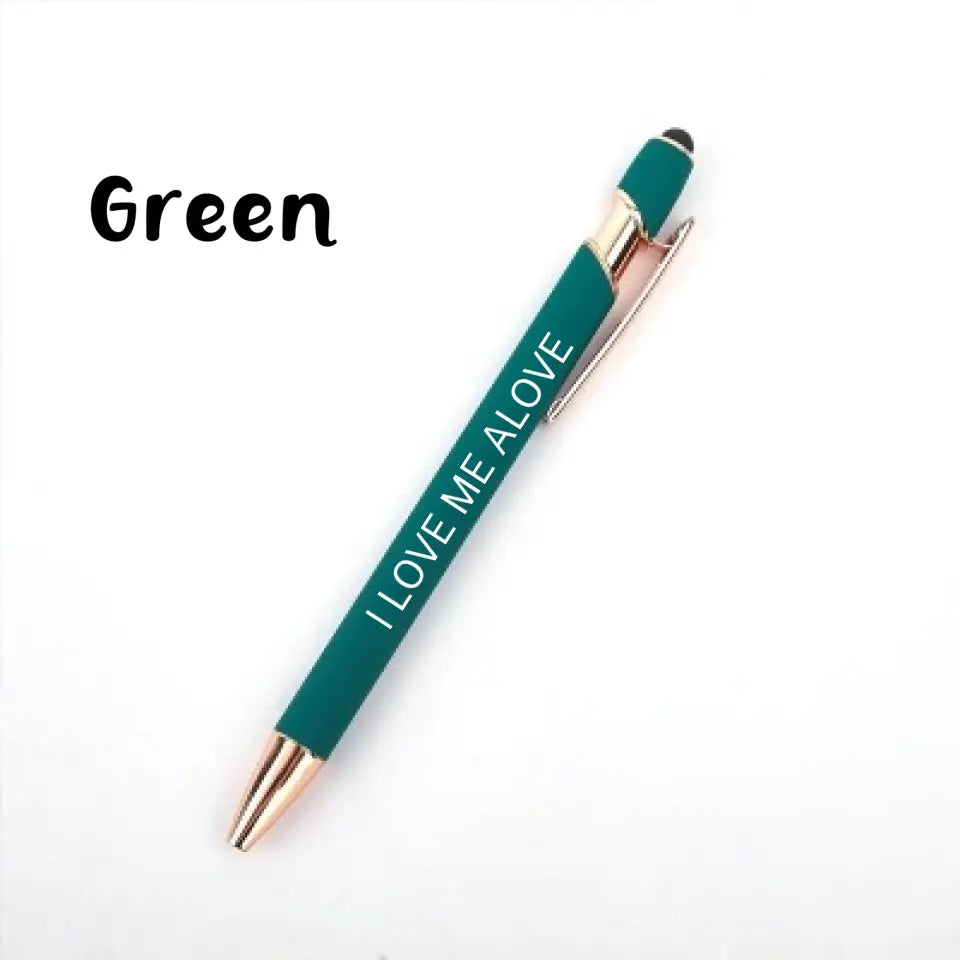 Personalized Push-Type Metal Ballpoint Pen - Writing Soft Touch Stylus