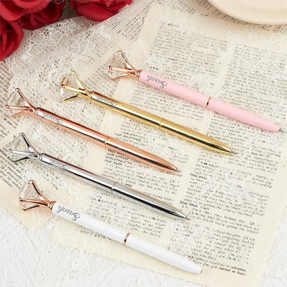 Personalized Metal Ballpoint Pen With Diamond, Suitable for Office Supplies Or Gifts for Women