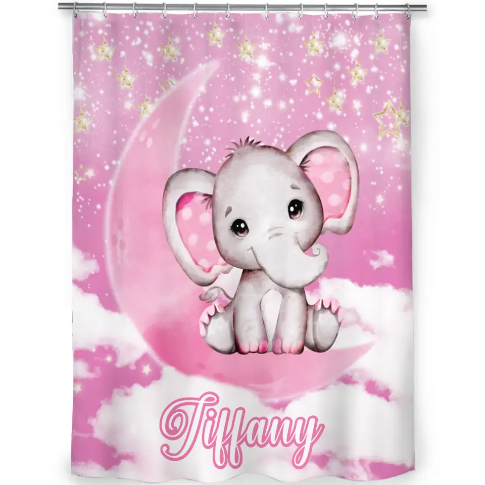 Starlet Elephant Name Custom Shower Curtain - Bathroom Decorating