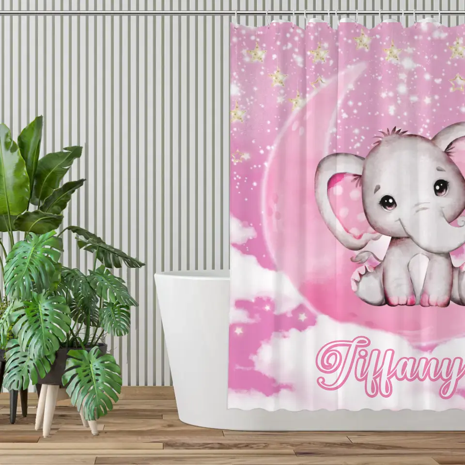 Starlet Elephant Name Custom Shower Curtain - Bathroom Decorating