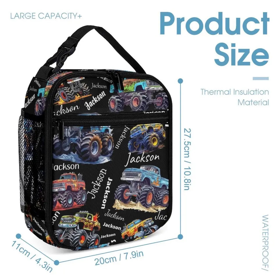 Personalized Monster Truck Backpack with Custom Name