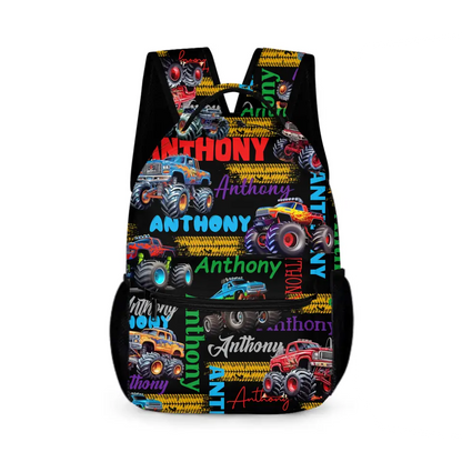 Personalized Truck Custom Name Backpack - Car  Backpack Gift For Student