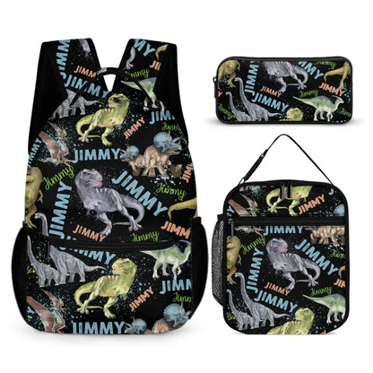 Personalized Dinosaur Lovers with Names Custom Backpacks - Opening Season Gifts for Kids