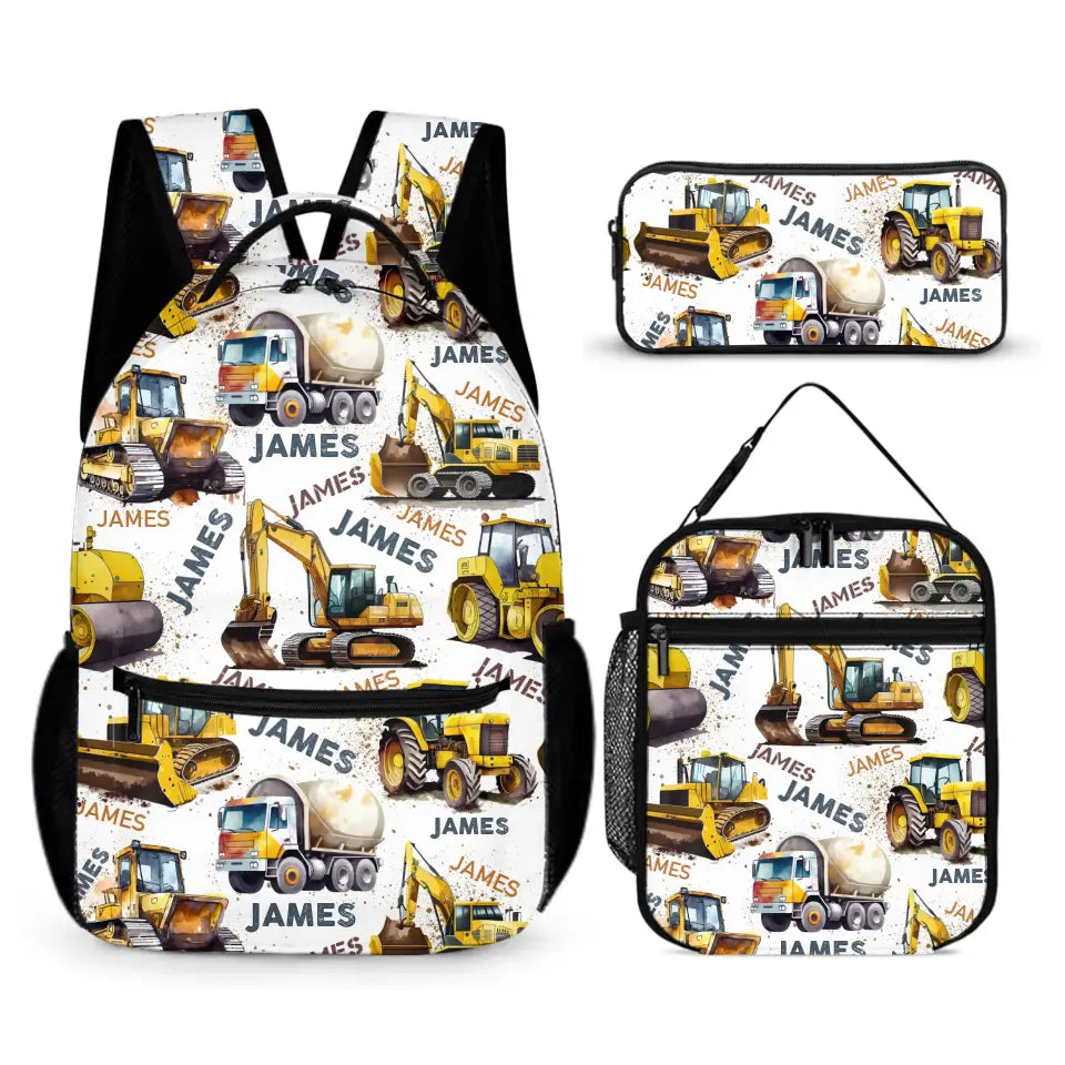 Name Customized Construction Truck Backpack, Opening Season Gift