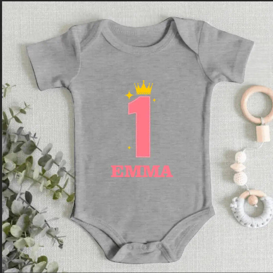 Personalized First Birthday Gift, Custom 1st Birthday Baby Onesie