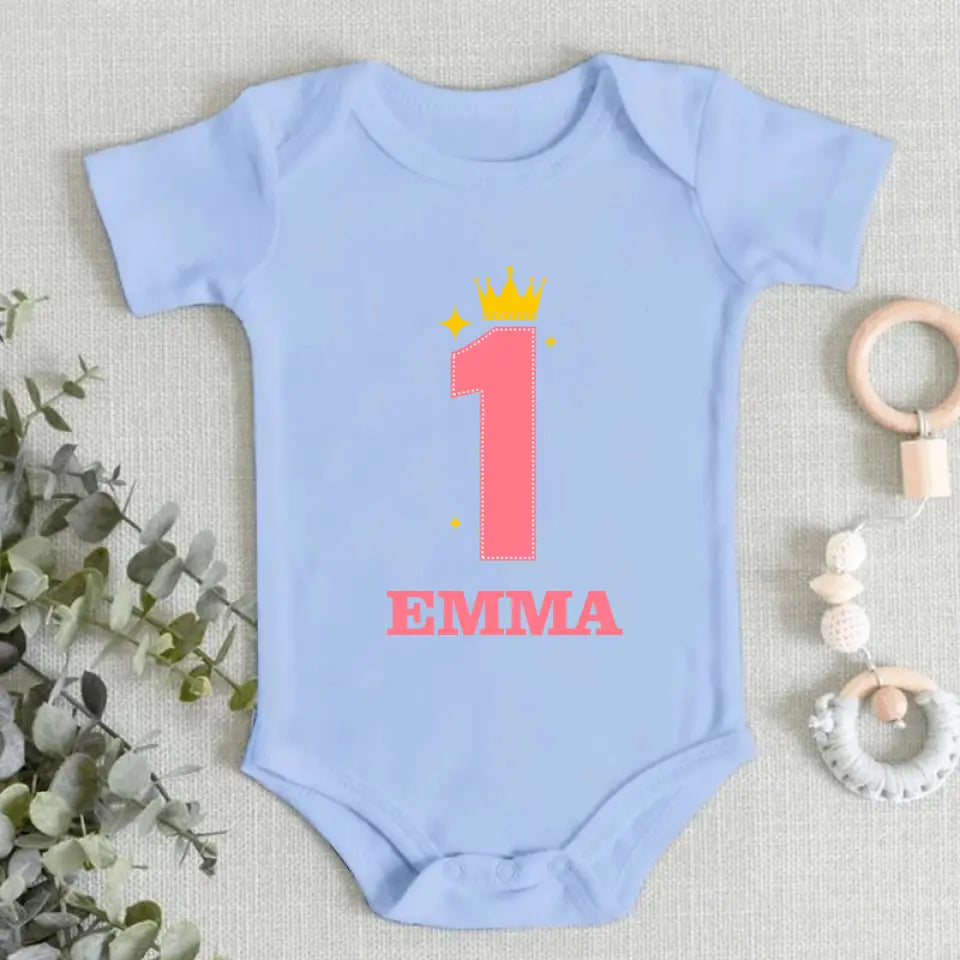 Personalized First Birthday Gift, Custom 1st Birthday Baby Onesie