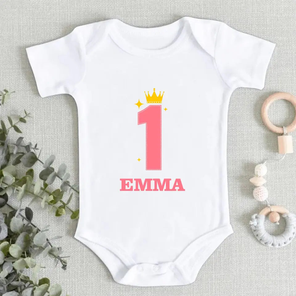 Personalized First Birthday Gift, Custom 1st Birthday Baby Onesie