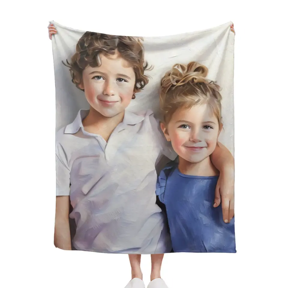 Select Blanket Art Style: Sketch or Oil Painting - Customized Gifts