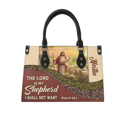 Personalized Gifts Christianart Leather Handbag - The Lord Is My Shepherd PSALM 23:1