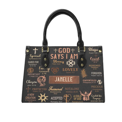 God Says I Am - Personalized Leather Bag