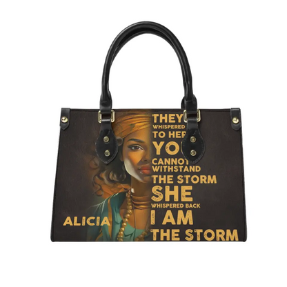 I Am The Storm - Personalized Leather Bag Custom Name