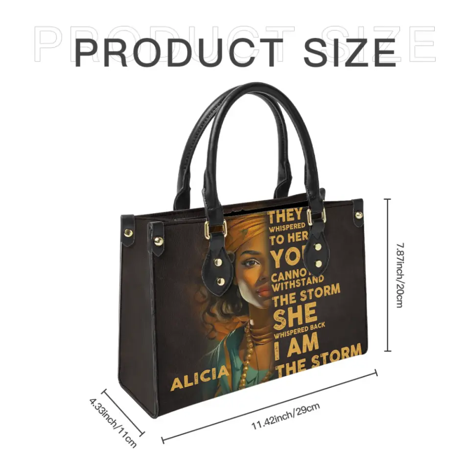 I Am The Storm - Personalized Leather Bag Custom Name