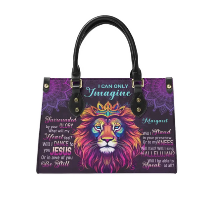 Personalized Leather Bag - Lion I Can Only Imagine