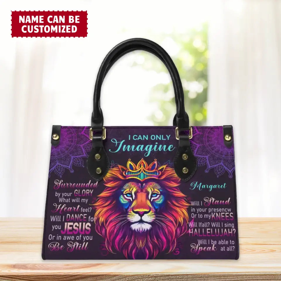 Personalized Leather Bag - Lion I Can Only Imagine