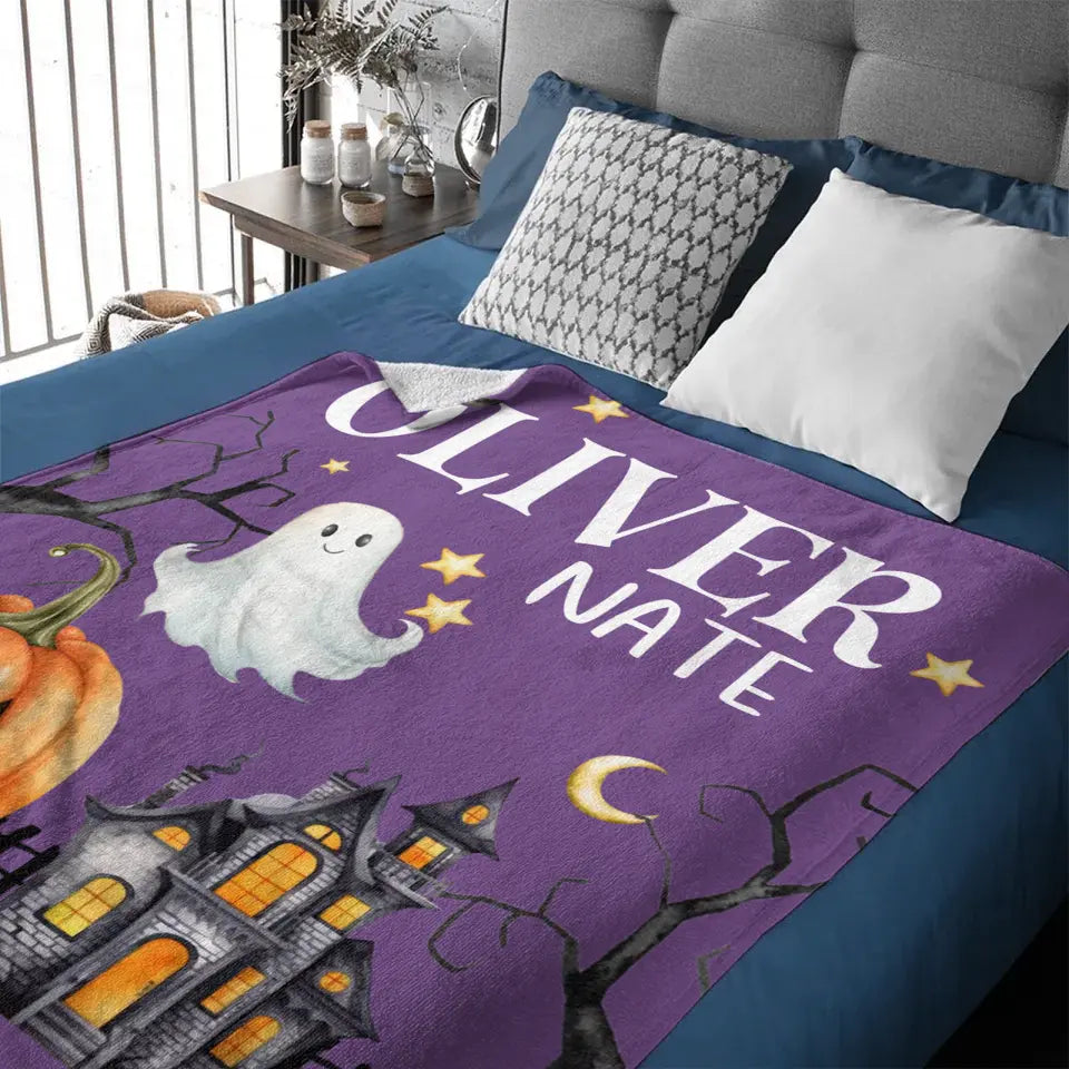 Halloween Blanket, Personalized Name Halloween Baby Blanket