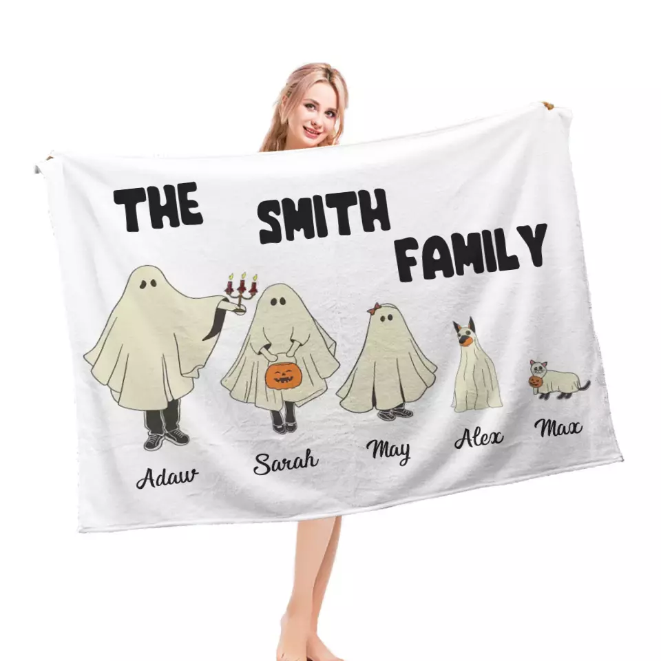 Personalized Family Name Halloween Blanket