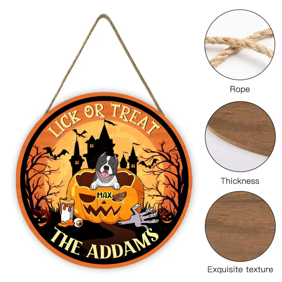 Happy Halloween - Lick Or Treat - Funny Personalized Door Sig