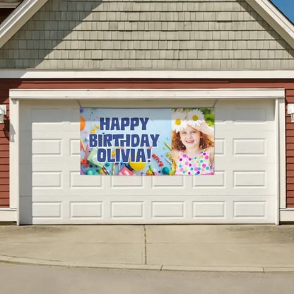 Celebrate With A Blue Theme, A Custom Photo Birthday Banner Just For You!