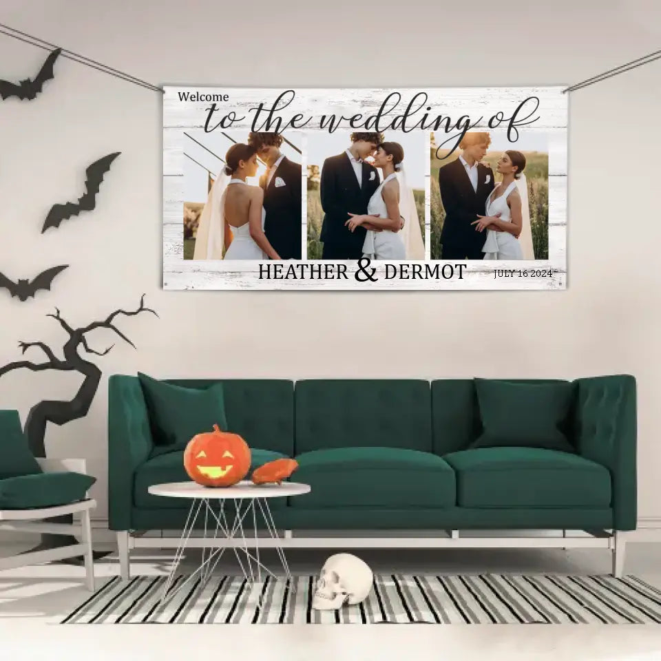 Personalized Wedding Welcome Backdrop Banner, Anniversary Decoration