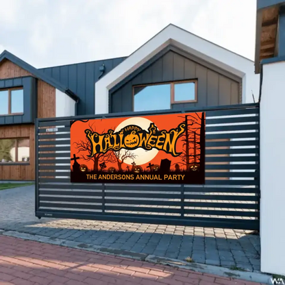 Custom Halloween Decoration Banner - Personalized Pumpkin Banner - Gift For Family,Friend,Children