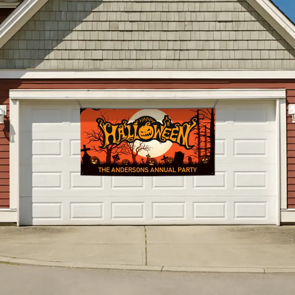 Custom Halloween Decoration Banner - Personalized Pumpkin Banner - Gift For Family,Friend,Children