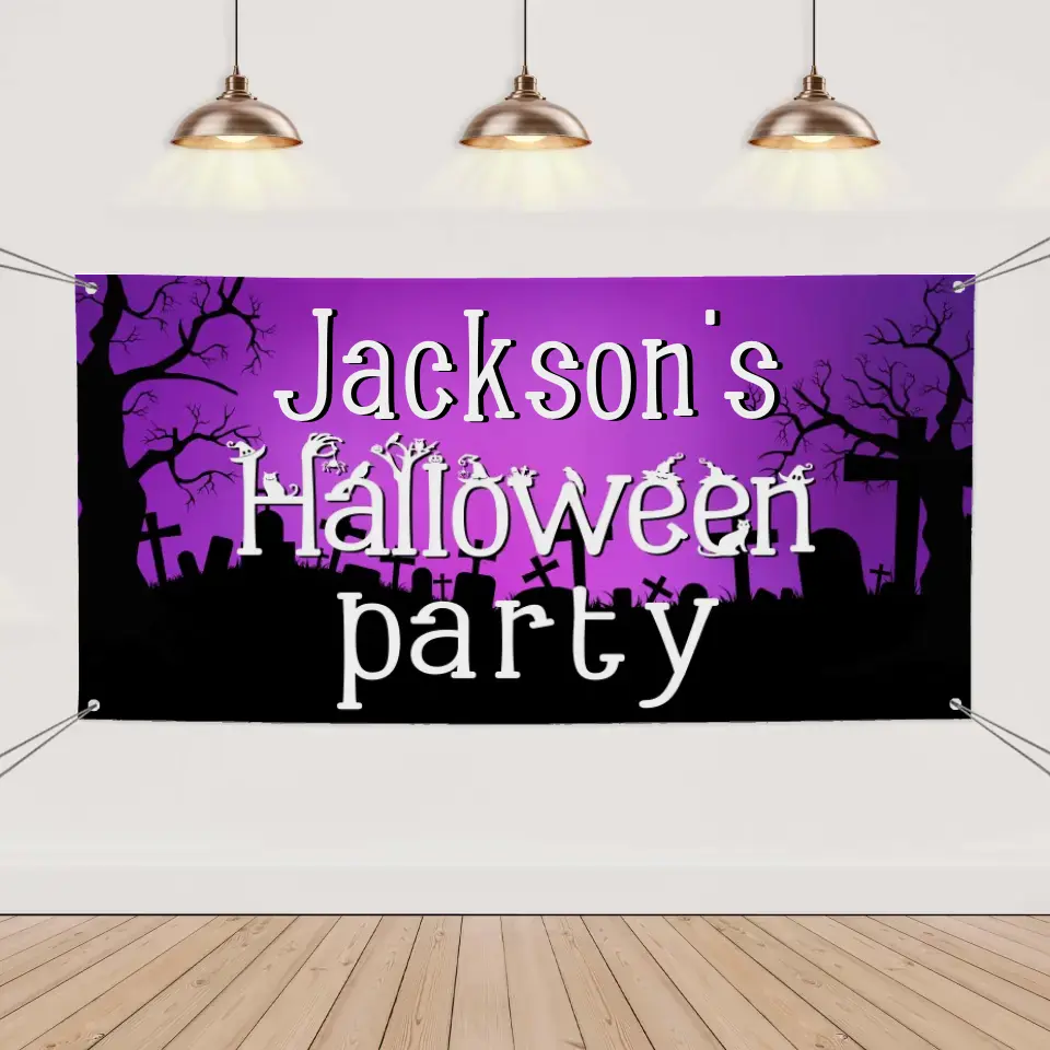 Custom Halloween Decoration Banner - Personalized Party Banner - Gift For Family,Friend,Party Lovers