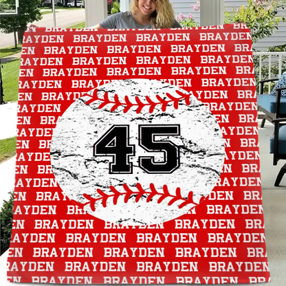 Baseball Tide - Personalized Multi-color Baseball Blanket - Gifts for Baseball Player,Sports Enthusiasts