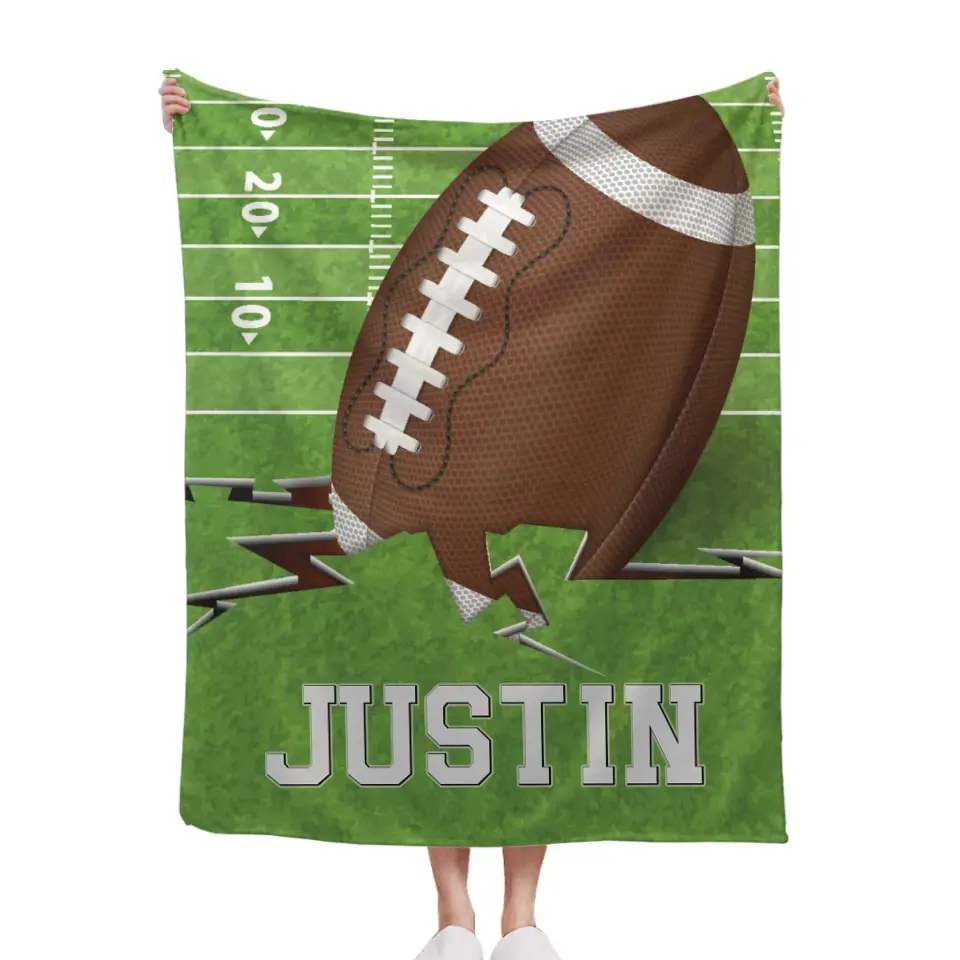 Sports Passion Personalized Name Custom Football Blanket, The Ultimate Fan Gift