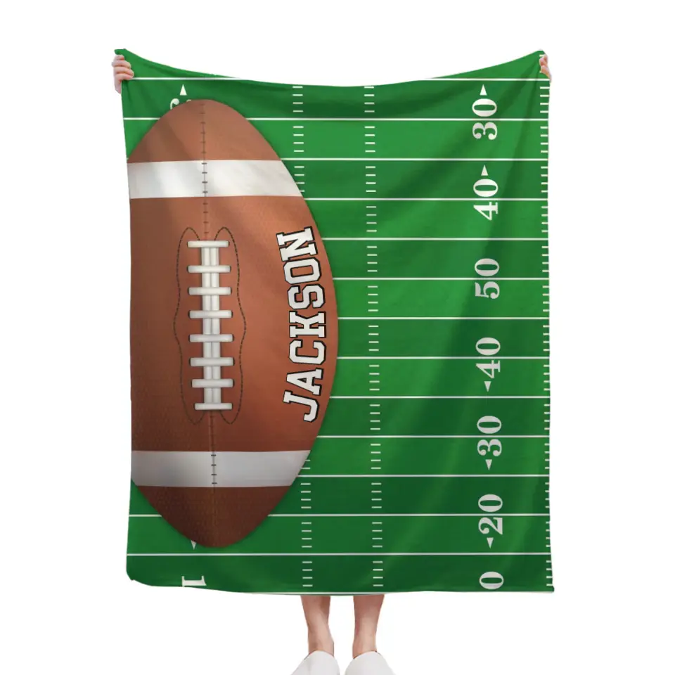 Athletic tide - Personalized Grass Football Team Flannel Blanket - Gift For The Fans,Sports Enthusiasts