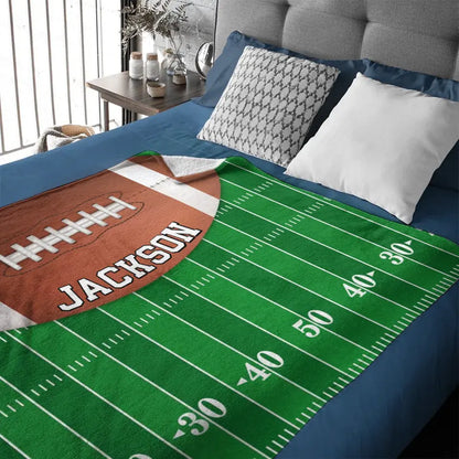 Athletic tide - Personalized Grass Football Team Flannel Blanket - Gift For The Fans,Sports Enthusiasts